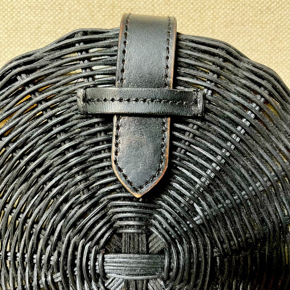 J. Crew Round Straw Bag in Black - Picture 2 of 15